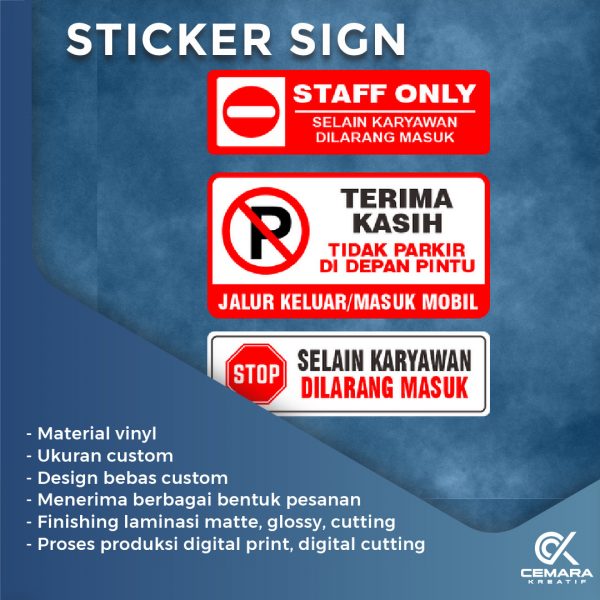 Stiker Sign Buat Stiker Cetak Stiker Print Murah Dan Cepat